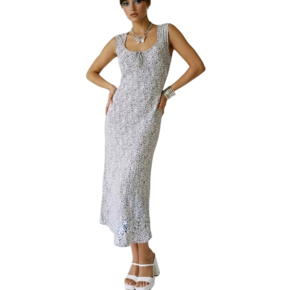 S.OLIVER Dress Size 38 US 6‎ Ditsy Floral Ruffle Hem Lined Tie Front  Feminine